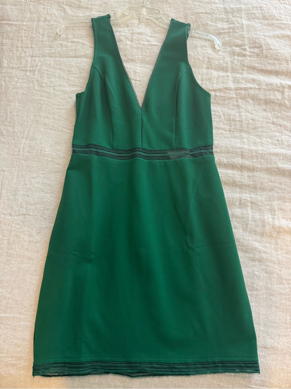 Lush Emerald Green V-Neck Sleeveless Dress